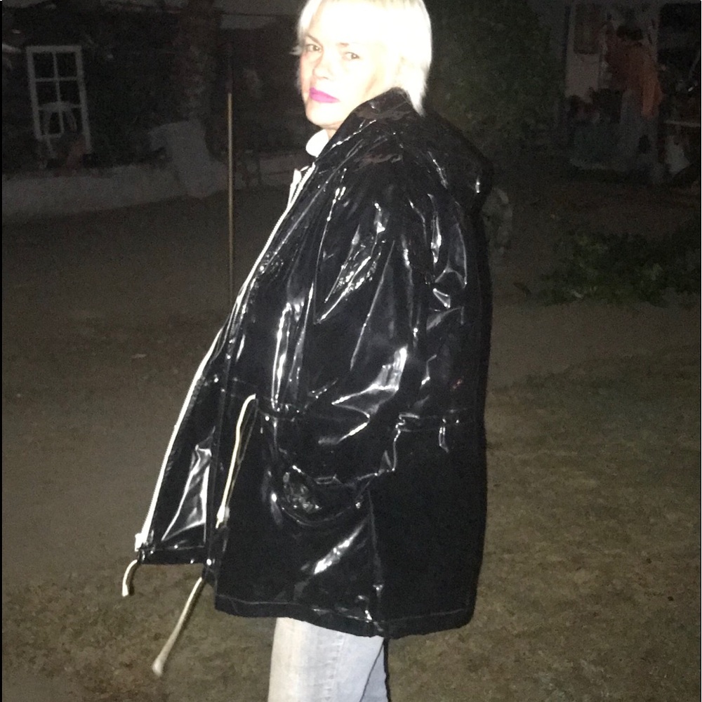 Betmar Black vinyl rain coat